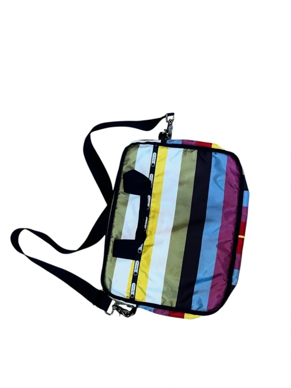 Retro lesportsac rainbow striped laptop bag lots of pockets! Crossbody pride